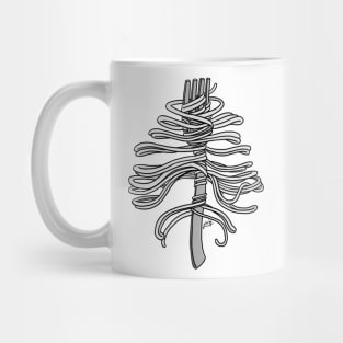 Spaghetti Ribs - Black & White Mug